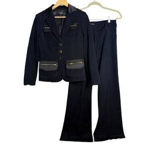 CACHE Contour Collection 2 Piece Set Black Blazer Jacket & Pants, Size: S/4